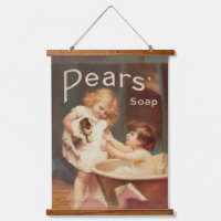 Puppy Taking A Bath Vintage Antique