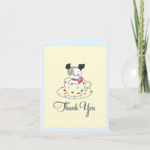 Puppy Teacup Retro Thank You Card