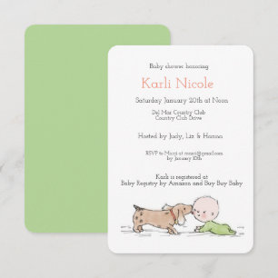 Puppy Themed Baby Shower Invitation