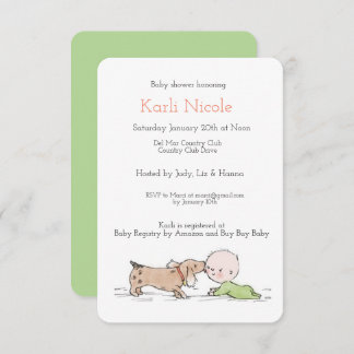 Puppy Themed Baby Shower Invitation