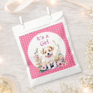 Puppy Themed It's a Girl Baby Shower Favour Bags