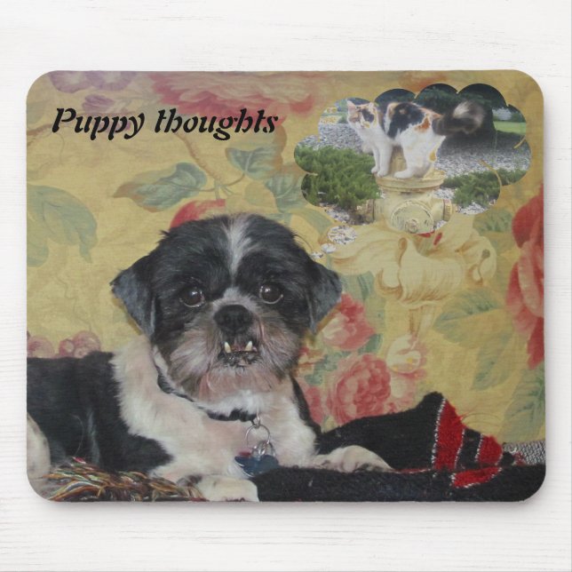 Puppy Thoughts Mouse Mat (Front)