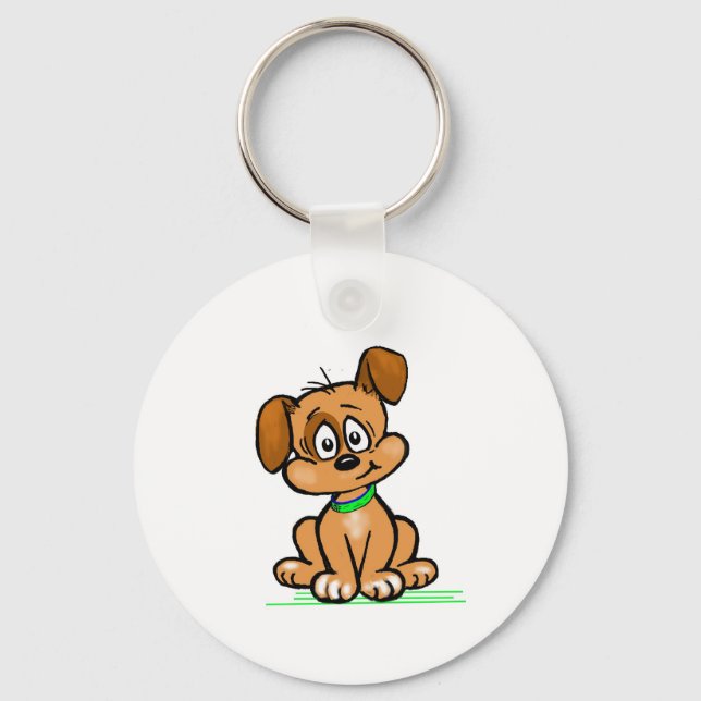 Puppy Tilt Key Ring (Front)