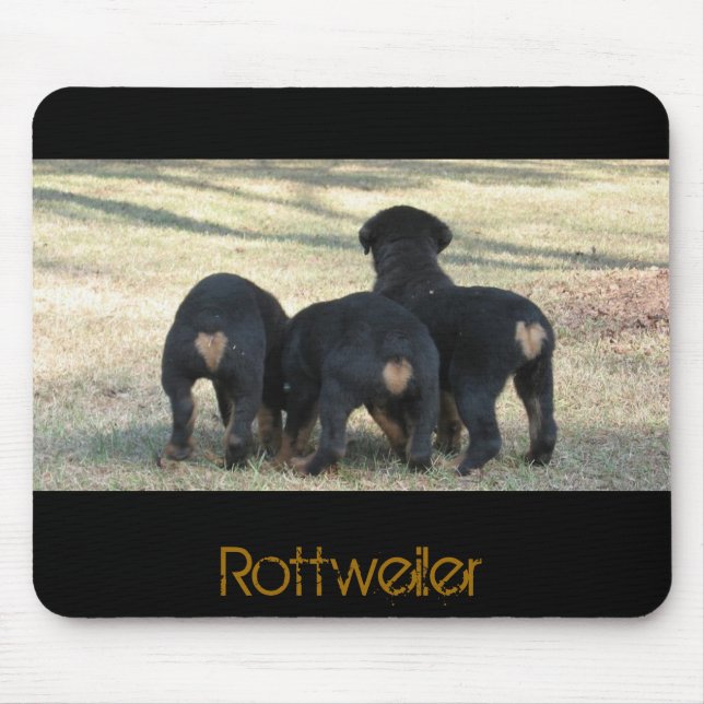 Puppy times three mouse mat (Front)