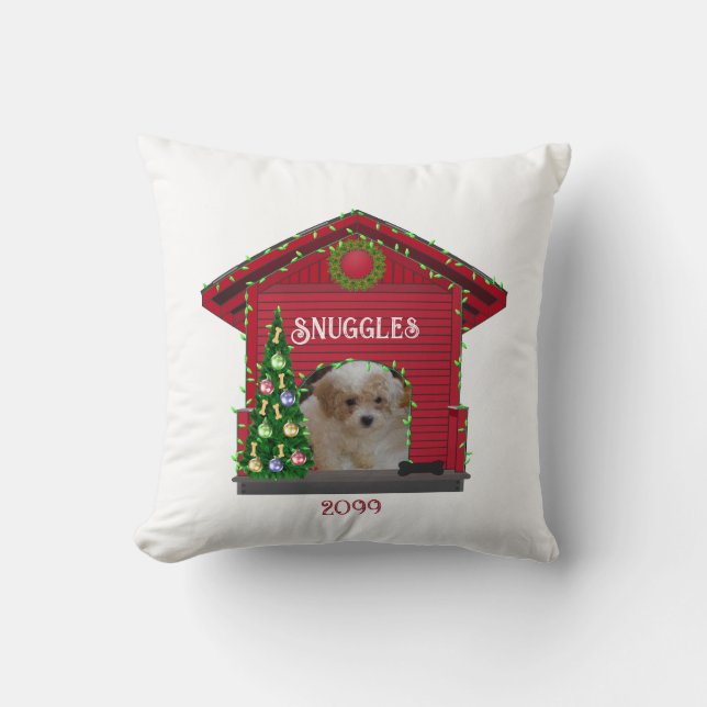 Puppy Upload Photo Decorated Dog House Cushion (Front)