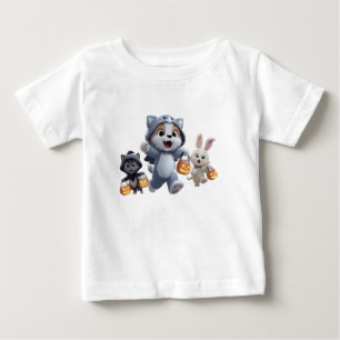 Puppy Werewolf and Friends Trick-or-Treating Baby T-Shirt