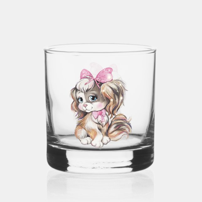 Puppy Whiskey Glass (Front)