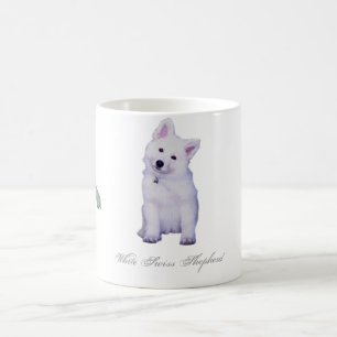 Puppy white shepherd coffee mug