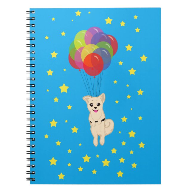 Puppy with Balloons Notebook (Front)