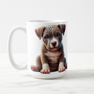Puppy With Blue Eyes Sitting and Looking Innocent Coffee Mug