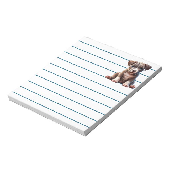 Puppy With Blue Eyes Sitting and Looking Innocent Notepad (Rotated)