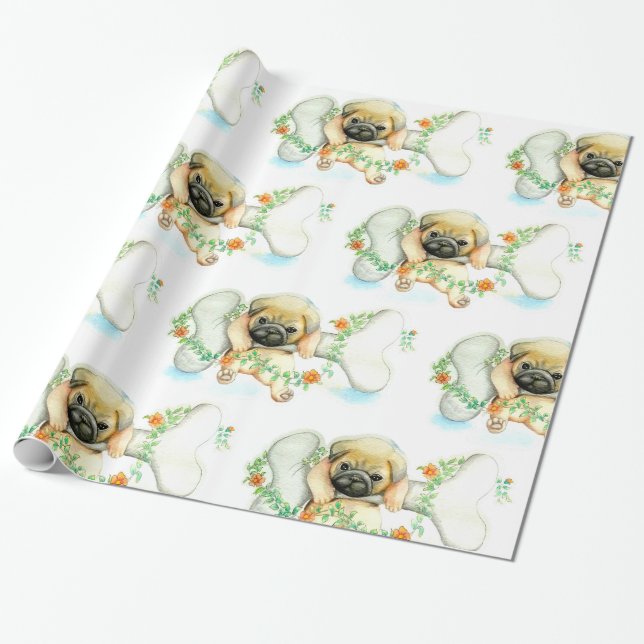 Puppy With Bone Wrapping Paper (Unrolled)