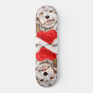 Puppy with Heart Gift Skateboard Love