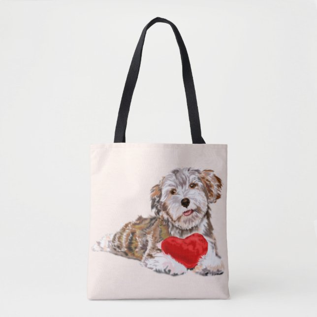 Puppy with Heart Gift Tote Bag (Front)