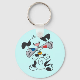 Puppy With Newspaper T-shirts and Gifts Key Ring
