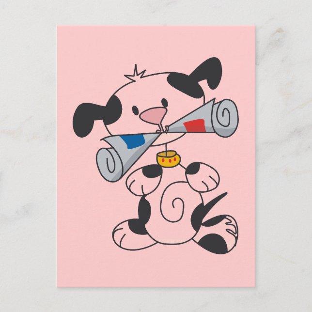 Puppy With Newspaper T-shirts and Gifts Postcard (Front)