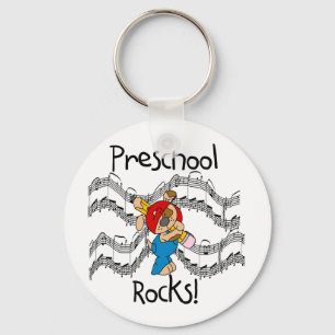 Puppy With Pencil Preschool Rocks Key Ring