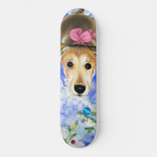 Puppy With Pink Ribbon - Cute - Skateboard