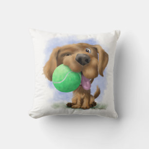 Puppy with tennis ball cartoon cushion