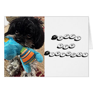 PUPPY WITH TOY SAYS YOU ARE TURNING ****5****