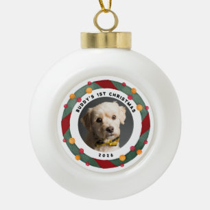 Puppy's 1st Christmas Ceramic Ball Christmas Ornament