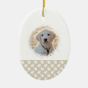 Puppy's 1st Christmas Custom Pet Photo Template Ceramic Tree Decoration