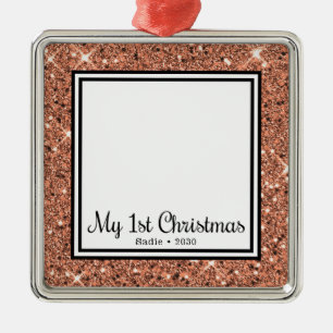 Puppy's 1st Christmas Photo Metal Tree Decoration