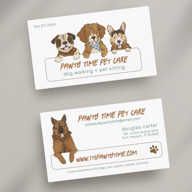 Puppys Dog Walker Pet Services Business Card (Creator Uploaded)