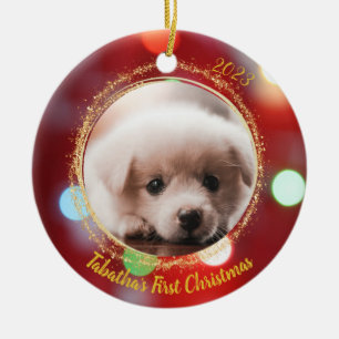 Puppy's First Christmas Ceramic Tree Decoration