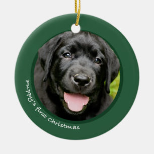 Puppy's First Christmas (Labrador Retriever) Ceramic Tree Decoration