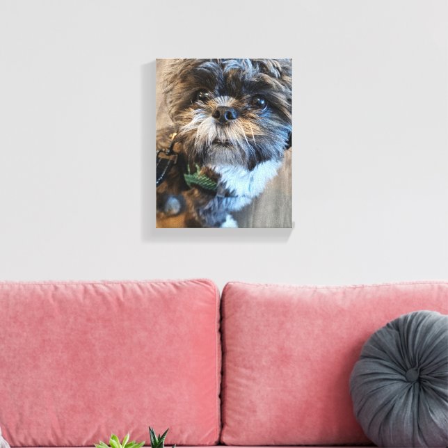 Puppy's First Turkey Day Canvas Print (Insitu(LivingRoom))
