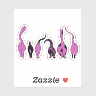 Puprle Cat Butts Custom-Cut Vinyl Stickers