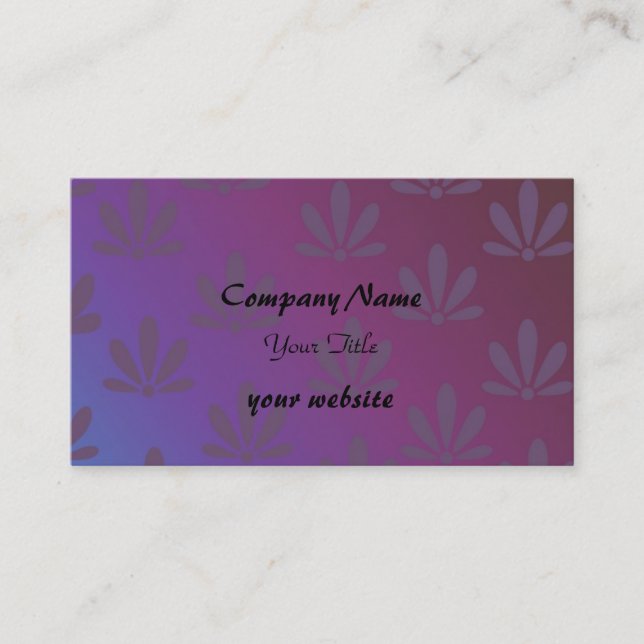 Puprle Modern Floral Design Business Card (Front)