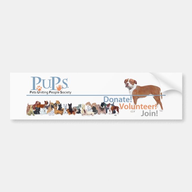 PUPs Logo Merchandise Bumper Sticker (Front)