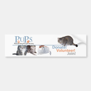 PUPs Logo Merchandise with Cats Bumper Sticker