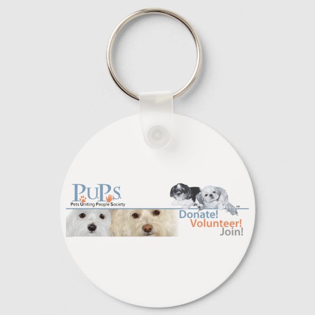 PUPs Logo Merchandise with Shih Tzu Key Ring (Front)