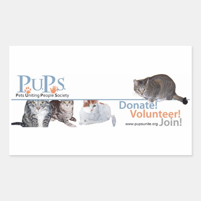 PUPs Logo Sticker with Cats (Front)
