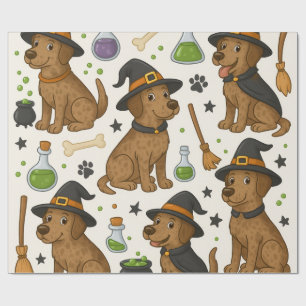 Pups Potion Party - Halloween Magic Theme Wrapping Paper