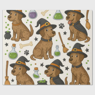 Pups Potion Party - Halloween Magic Theme Wrapping Paper