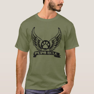 PUPS PRIDE PUPS Rule Angel Wings PUP Paw T-Shirt