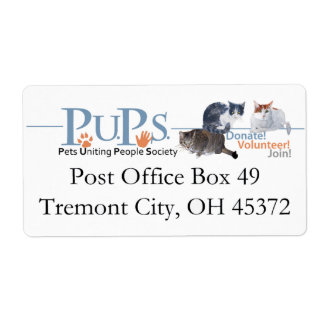 PUPs Return Address Labels