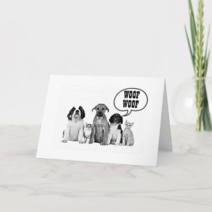 PUPS SAY **HAVE A VERY HAPPY THANKSGIVING DAY** HOLIDAY CARD