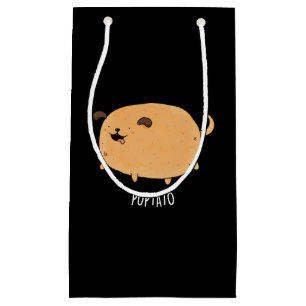 Puptato Funny Puppy Potato Pun Dark BG Small Gift Bag