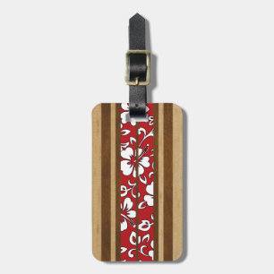 Pupukea Hibiscus Hawaiian Surfboard Luggage Tags