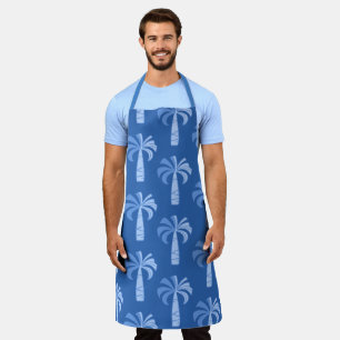 Pupule Vintage Palm Tree Hawaiian Blue Apron