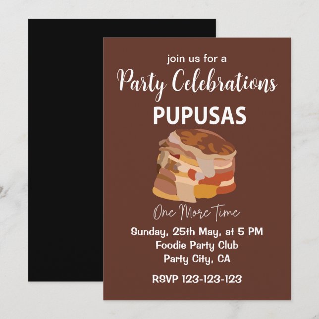 Pupusas El Salvadorian Salvador Bread Pupusas Invitation (Front/Back)