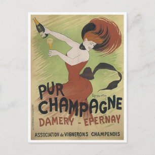 PUR CHAMPAGNE Vintage Art Poster print Postcard