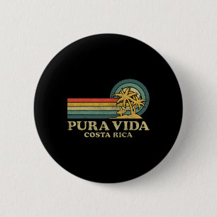 Pura Vida Beach Costa Rica Family Vacation Vintage 6 Cm Round Badge