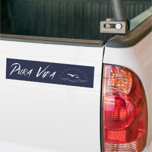 Pura Vida Beach Scene Costa Rica Bumper Bumper Sticker