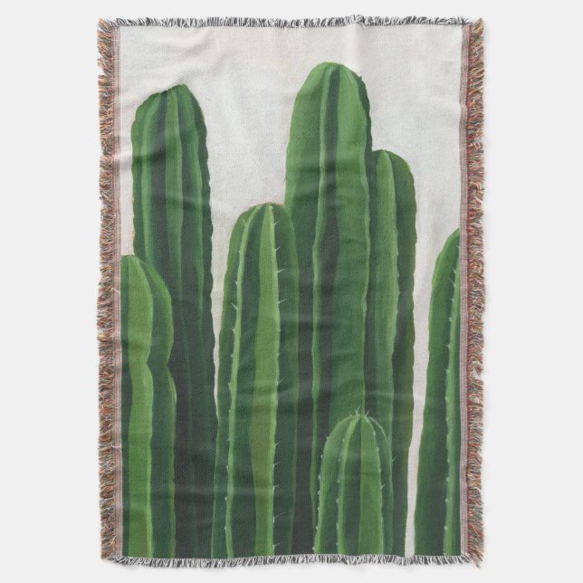 Pura Vida - Cacti Group Throw Blanket (Front Vertical)